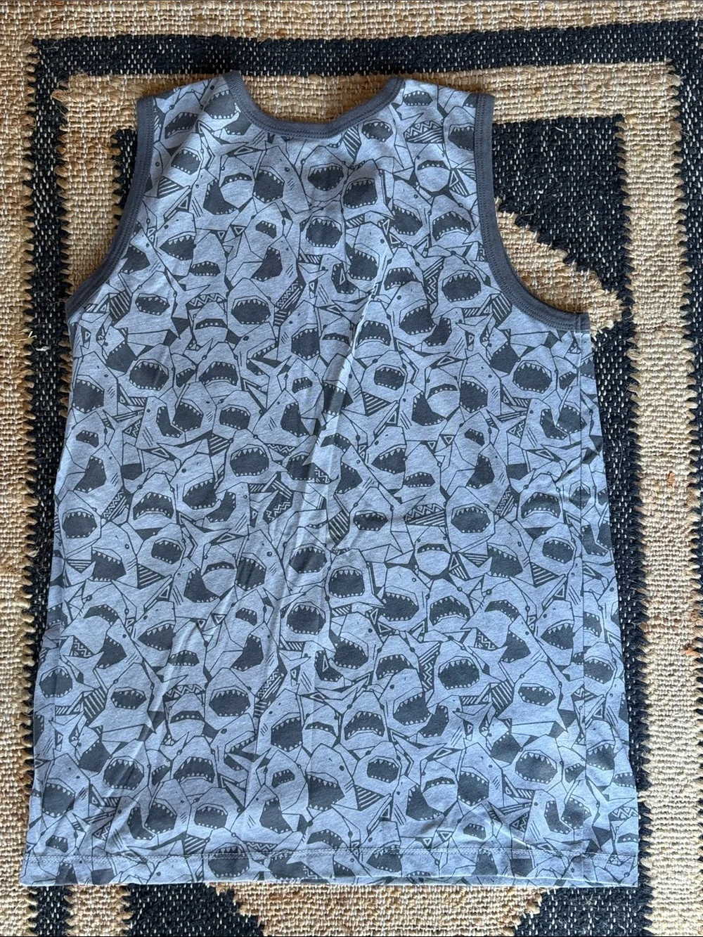 🦈 OshKosh B'gosh Boys' Gray Shark Pocket Tank Top - 14